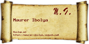 Maurer Ibolya névjegykártya
